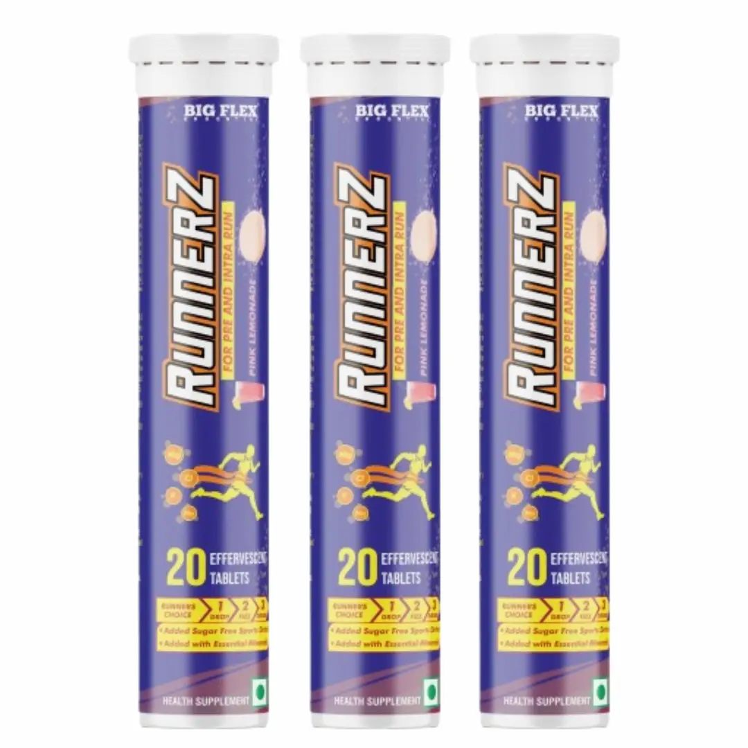 Bigflex Runnerz for Pre and Intra Run - Pink Lemonade,60 Effervescent Tablets