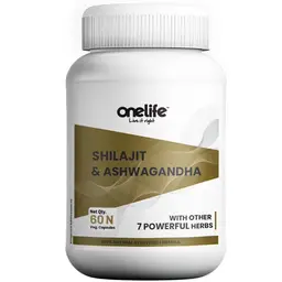 Onelife Shilajit and Ashwagandha with Shatavari, Safed Museli for Performance, Strength and Stamina icon