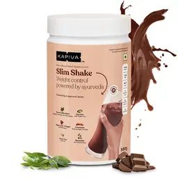 Kapiva Chocolate Slim Shake - Meal Replacement Drink With 6 Ayurvedic Herbs and 12 Superfoods to Help Manage Weight - 500 Grams (20 Servings) icon