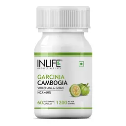 INLIFE - Pure Garcinia Cambogia Fruit 60% HCA Weight Management Herbs Supplement, 1200mg - 60 Vegetarian Capsules icon