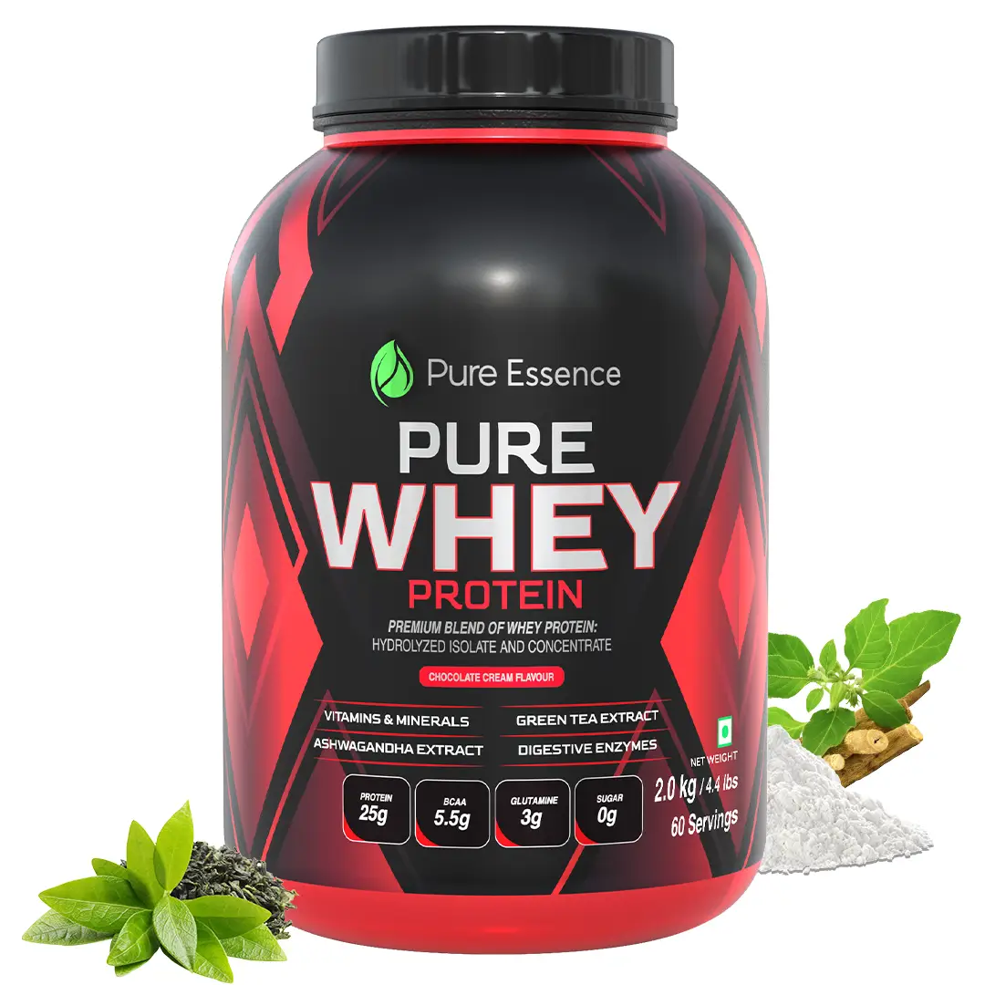 Pure Essesnce Pure Whey Protein l Whey Protein Powder For Muscle Mass and Bone strength - 2000 gm
