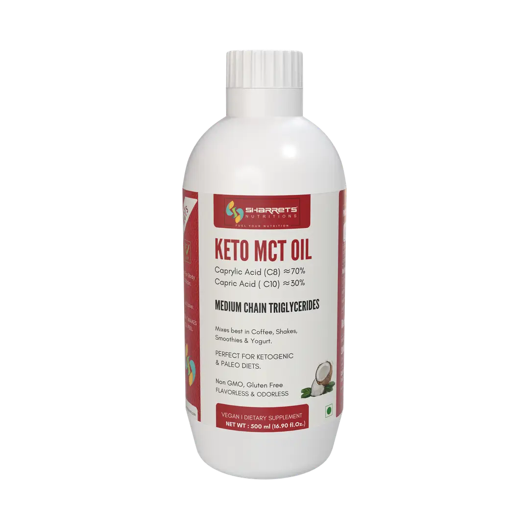 Sharrets Vegan Keto MCT Oil for Fat loss, Intermittent fasting and Energy - Pack of 1 (500 ml)