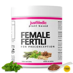 JUSTVEDIC Female Fertili Drink Mix (1 Month Pack | 200 Grams) - Helps with Fertility and Ovulation icon