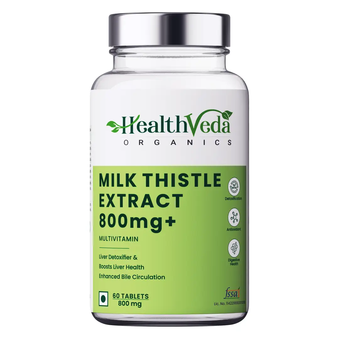 Health Veda Organics Milk Thistle for Liver Support and Liver Detox