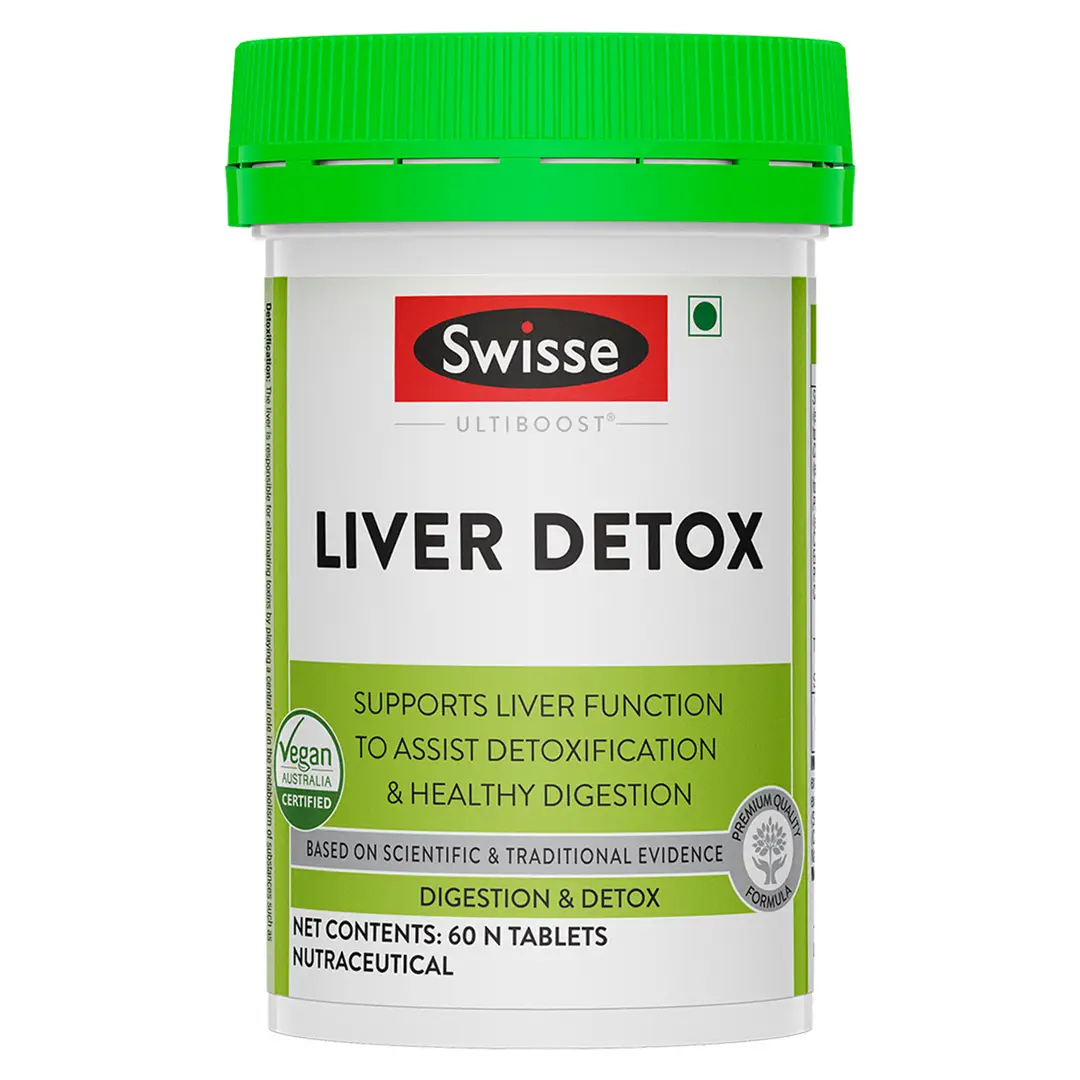 Swisse Ultiboost Liver Detox Supplement for Complete Liver Support, Cleansing and Detox - Pack of 1 (60 Tablets)