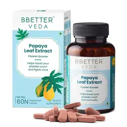 BBETTER Veda Papaya Leaf For Boosting Platelet Count | Enriched With Tinospora Cardifolia Extract, Vitamin E Powder And Iron icon
