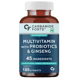 Carbamide Forte - Multivitamin Tablets for Men & Women with Probiotics & Ginseng | Multivitamin supplement with 45 Ingredients - 180 Tablets icon