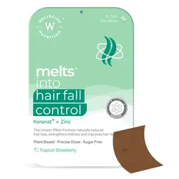 Wellbeing Nutrition - Melts® Hair Fall Control - with Keranat™ and Zinc - for Hair Loss Support, Hair Anchoring, Nourish Follicles, Improve Volume and Thickness icon
