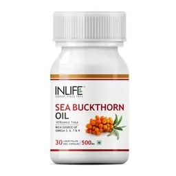 INLIFE - Sea buckthorn Seed Oil (500mg) Omega 3,6,7,9-30 Vegetarian Capsules Supplement icon