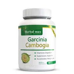 Herbal max - Garcinia Cambogia - Green Tea Extract, and Gugull Etract - Helps in Weight Management - 60 Capsule icon