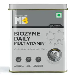 MuscleBlaze Biozyme Daily Multivitamin  5-in-1 Supplement with Vitamins, Minerals, Joint, T-Booster Blend for Higher Energy and Improved Performance Levels icon
