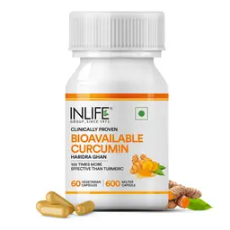 INLIFE Bioavailable Curcumin Capsules with Organic Ingredient for Immune Function and Fights Free Radicals, 600mg icon