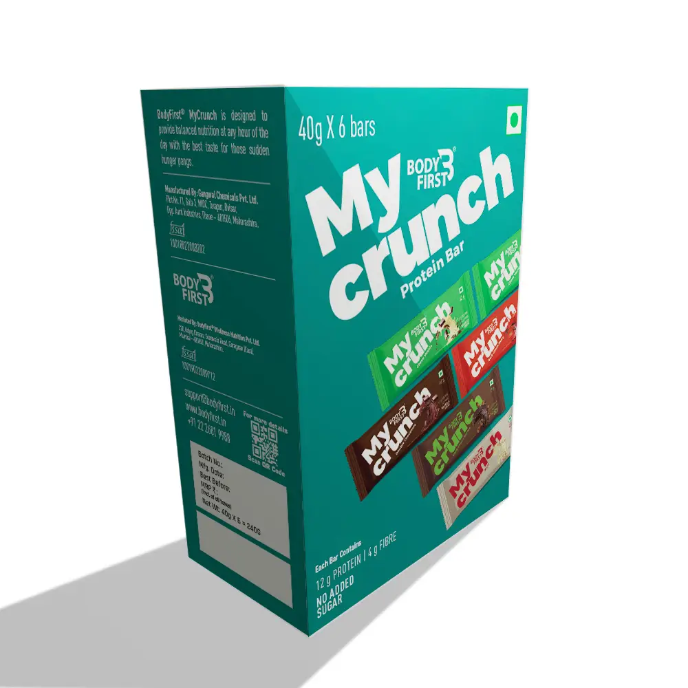 Bodyfirst My Crunch - 12g Protein, 4g fiber - 6 bars - Assorted