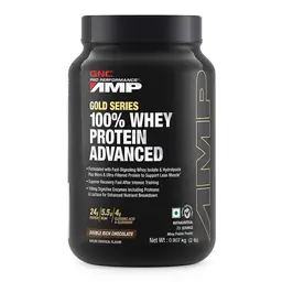 GNC AMP Gold Series 100% Whey Protein Advanced | Lean Muscle Gains | Advanced Fitness Performance | Formulated In USA | 24g Protein | 5.5g BCAA | 4g Glutamine icon