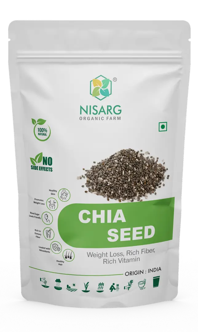 Nisarg Organic Chia Seeds | Powerhouse of essential nutrients - Pack of 1 (200gm Powder)