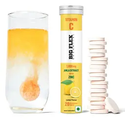Bigflex Vitamin C with Amla 1000mg and Zinc 10mg for Glowing and Brightening Skin 