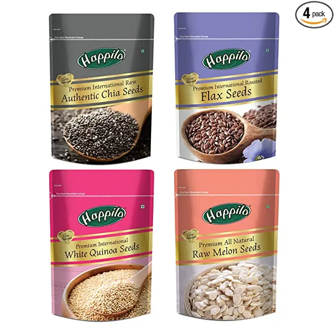 Happilo Healthy Seeds (Chia, Flaxseeeds, Quinoa and Melon Seeds) Combo - 1250 gm