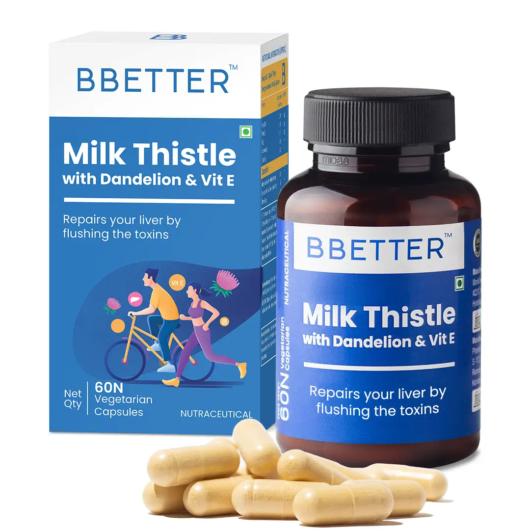 BBETTER Milk Thistle Liver Detox Milk Thistle Capsules - Pack of 1 (60 Capsules)