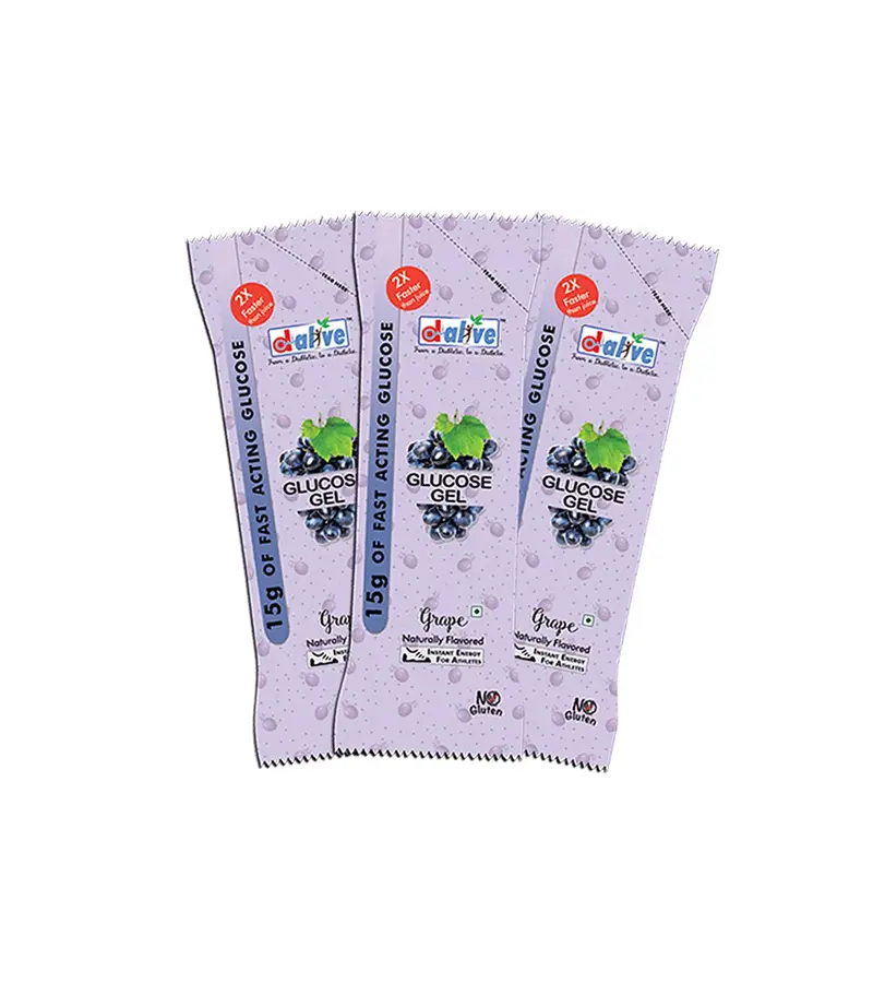 D Alive - 15G Of Fast Acting Glucose Gel - with Pectin, Citric Acid - for Treating Hypoglycaemia - Grape