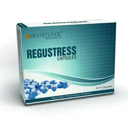 Bio Resurge - Regustress Capsules for Anxiety - Ashwagandha, Brahmi, Shankhpushpi - Helps to relieve the symptoms of stress - 30 Capsules icon