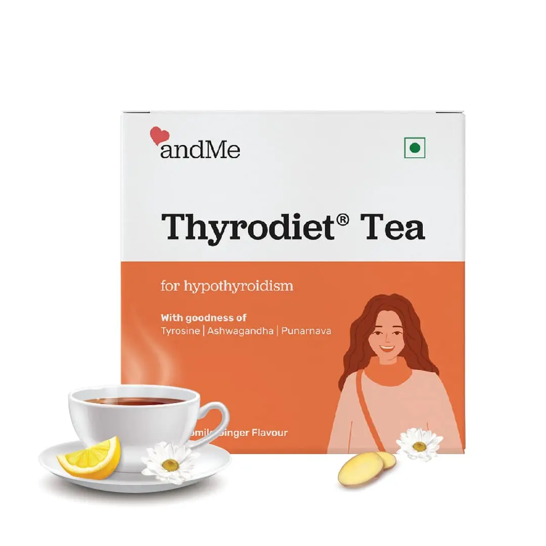 andMe - ThyroDiet Tea - Ayurvedic Herbs - Brahmi, Kachnar, Guggulu, Ashwagandha - Pack of 1 - 30 Tea Bags - Pack of 1 (30 Tea Bags)