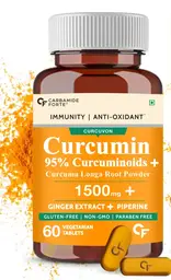 Carbamide Forte - Curcumin with Piperine Tablets with 95% Curcuminoids | Immunity Boosters Tablet for Adults with Curcuma Longa, Turmeric Powder & Ginger icon