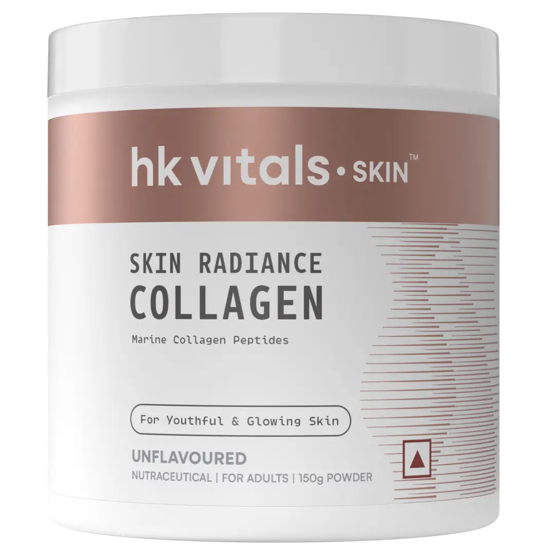 hk vitals Marine Collagen Supplement (Lemon, 200g) | Vitamin C, E, Sodium Hyaluronate | For Healthy Skin, Hair & Nails - Unflavoured,150 gm