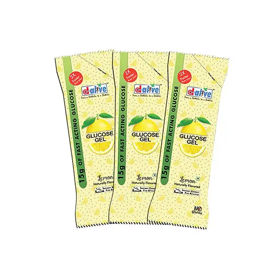 D Alive - 15G Of Fast Acting Glucose Gel - with Pectin, Citric Acid - for Treating Hypoglycaemia - Lemon
