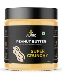 Auric Peanut Butter Crunchy | High Protein Plant Based Peanut Butter | Roasted Peanuts | Gluten and Lactose-free | 340 g icon