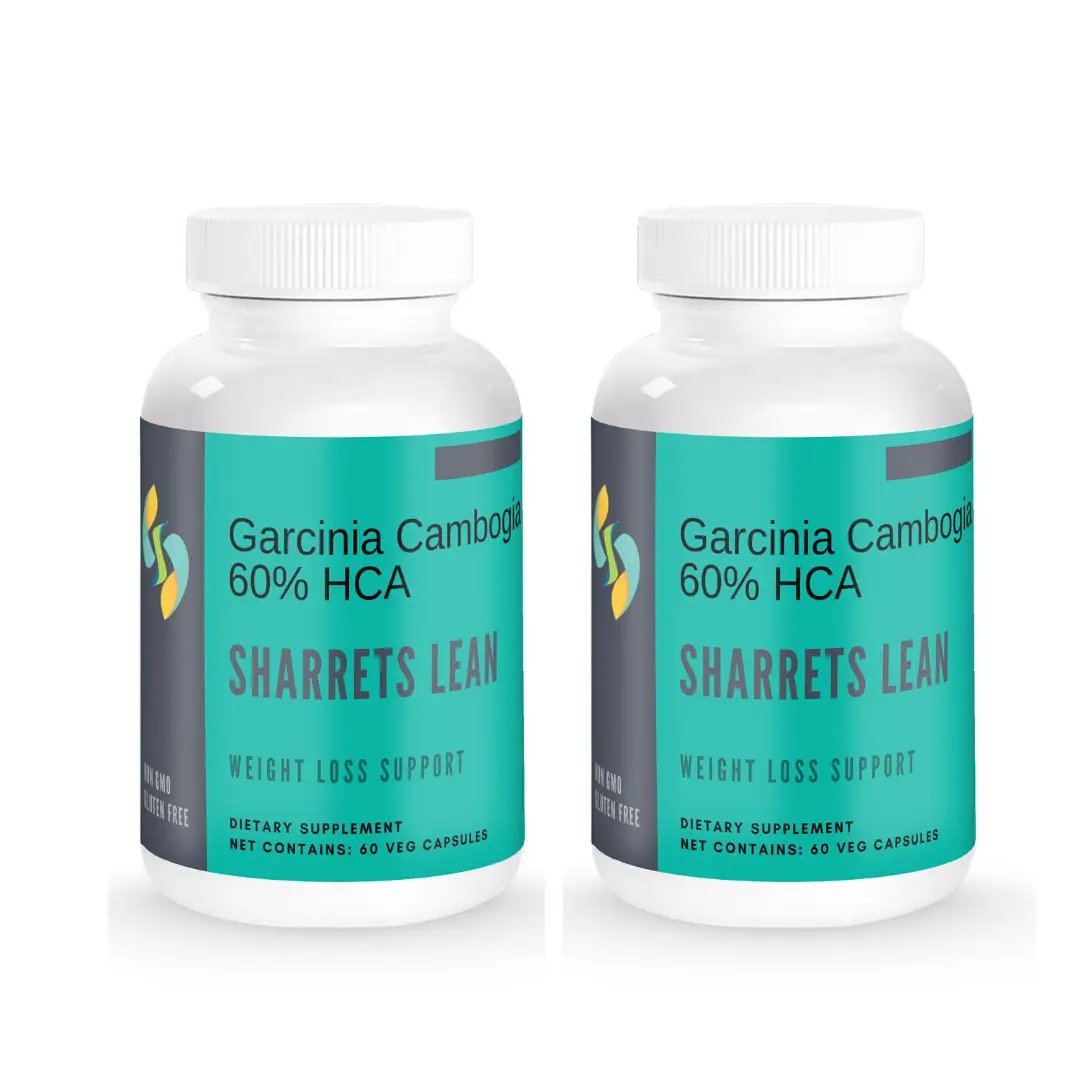 Sharrets Lean - Garcinia Cambogia Vegan Capsules for Weight Loss - Pack of 2 (120 Capsules)