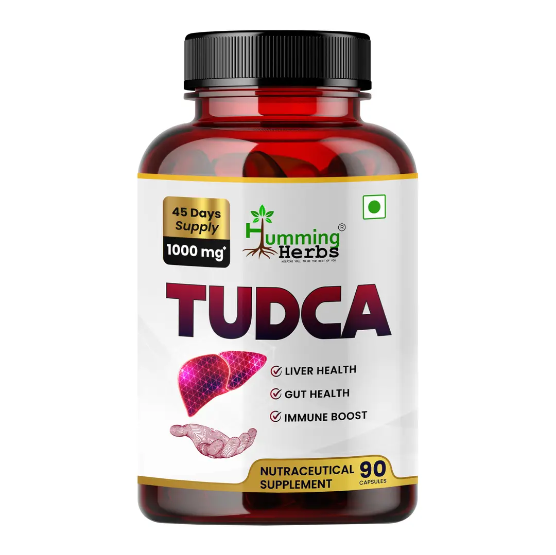 Humming Herbs Tudca Pure 1000mg for Liver Health, Gut Support and Immune Boost - Pack of 1 (90 Capsules)