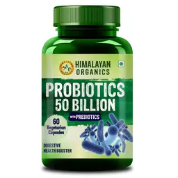 Himalayan Organics Probiotics Supplement 50 Billion CFU with Prebiotics 150mg for Digestion, Gut Health & Immunity icon
