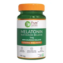 Pure Nutrition Melatonin 5mg (Sustained Release) l Melatonin supplement for Men & Women, Supports Good Sleep  icon