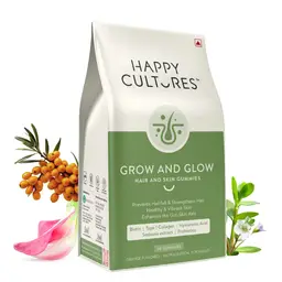 Happy Cultures Grow and Glow with Vitamin A, Biotin, Vitamin D for Healthy Skin and Hair icon