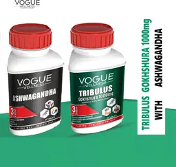 Vogue Wellness Ashwagandha and Tribulus Gokhshura for Immunity and Energy (Combo) icon