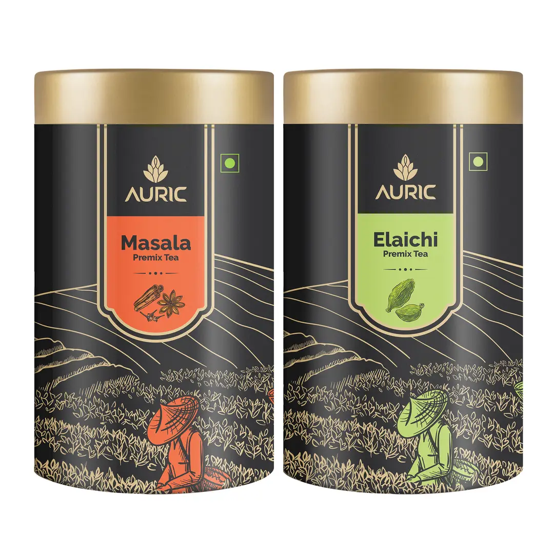 Auric Assorted Premix Tea in Taste of Elaichi & Masala 16 Sachets - Combo Pack