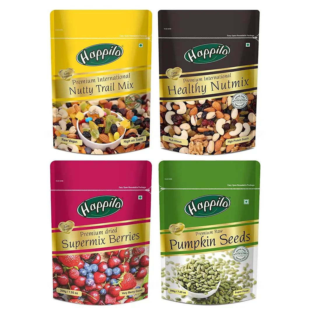 Happilo Premium Dry Fruits (Trial Mix, Nut mix, Mix Berries, Pumpkin Seeds) Combo - Combo Pack (280 gm)