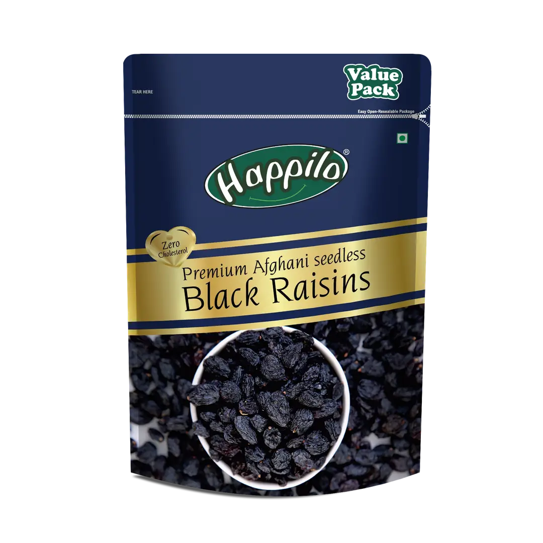 Happilo Premium Afghani Black Raisins - Pack of 1 (1000 gm)