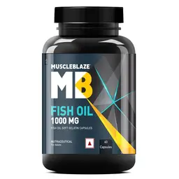 MuscleBlaze -  Omega 3 Fish Oil Capsules - with DL-alpha Tocopheryl Acetate - for Promoting Overall Health icon