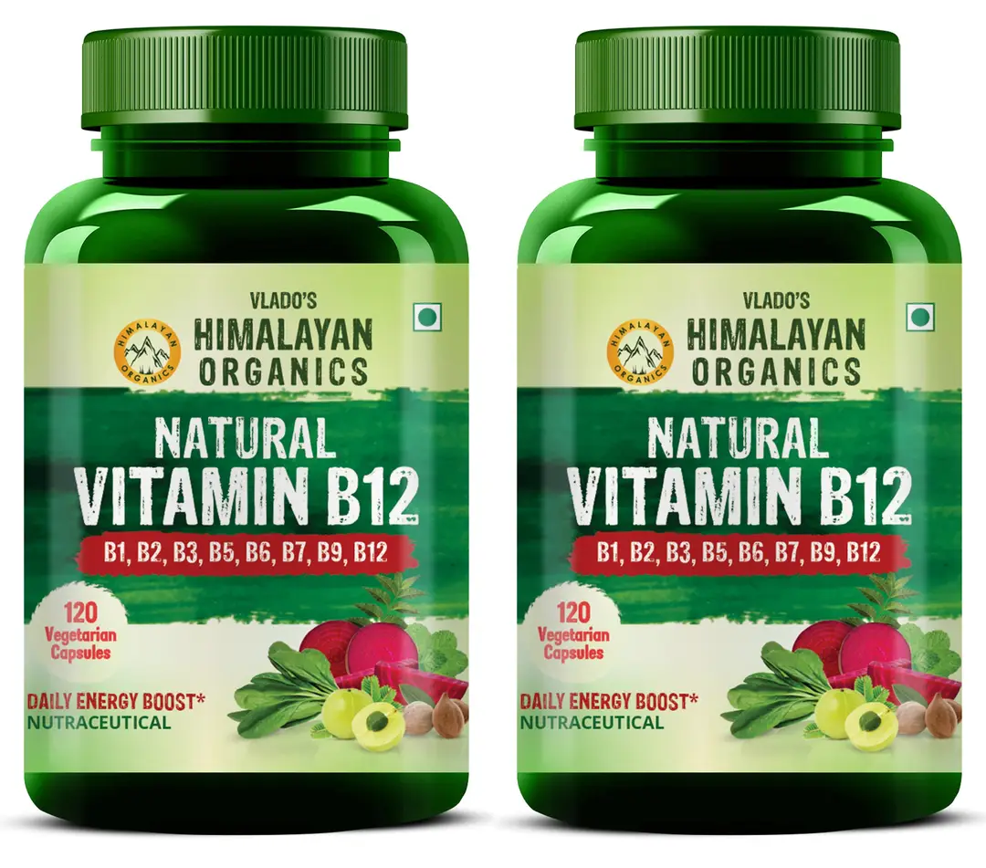 Vlado's Himalayan Organics Plant Based Vitamin B12 Natural - Pack of 2 (240 Capsules)