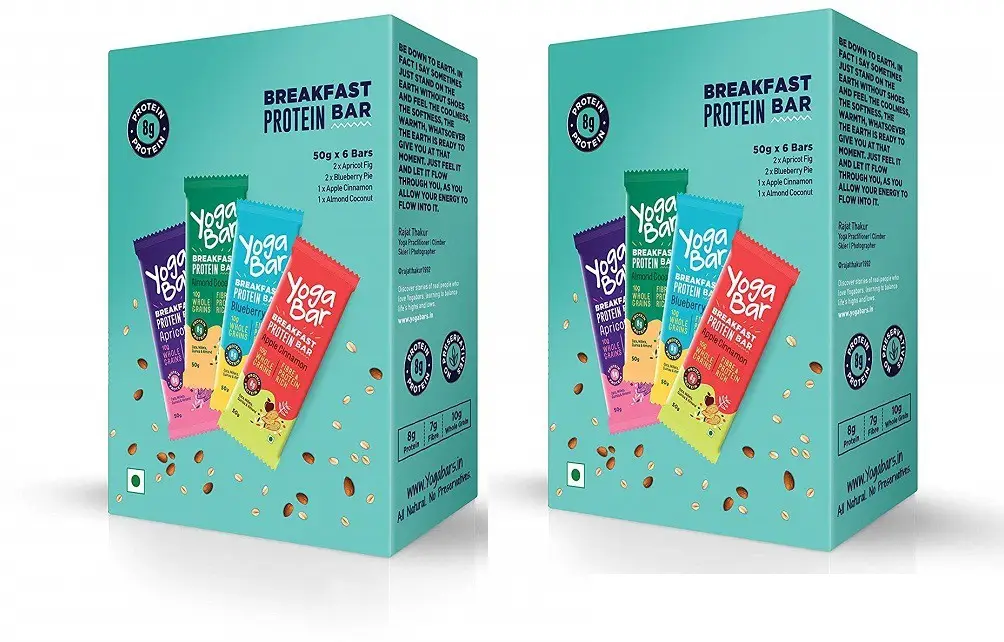 Yogabar Variety Pack Breakfast Bars - Pack of 2 (12 Bars)