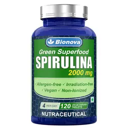 Bionova Organic Spirulina 2000mg - Green Superfood- Boosts Immunity and Heart Health icon