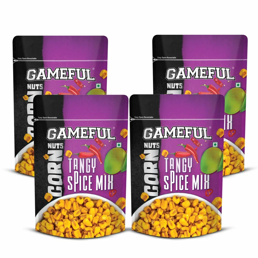 Gameful Tangy Spice Mix Corn Nut - Pack of 4 (320 gm)