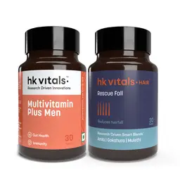 hk vitals Multivitamin Plus Men (30 Tablets) and Hair Rescue Fall (30 Tablets)