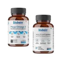 Blubein Dynamic Duo - Mega Omega 3 Fish oil with Triple Strength 60 Capsules and Multivitamin with 37 Vital Ingredients 30 Tablets - for Overall Strength and Vitality icon