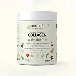 Rooted Active Naturals Plant Based Collagen Super Beauty with Tremella Mushrooms, Biotin for Glowing and Radiant Skin