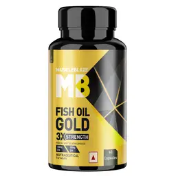 MuscleBlaze Omega 3 Fish Oil Gold with 500mg EPA & 400mg DHA for Heart Health icon