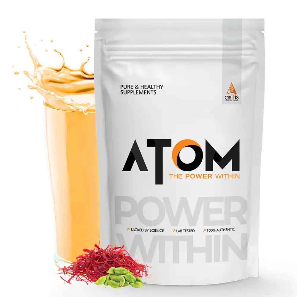 AS-IT-IS Atom Whey Protein with Digestive Enzymes for Building Strength And Endurance - Kesar Elaichi (1000 gm)