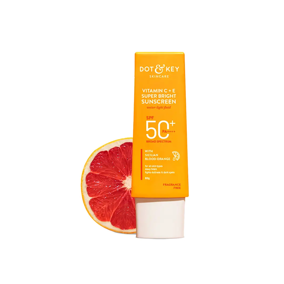 Dot & Key Sunscreen SPF 50+ PA++++ with Vitamin C + E for Even Toned & Glowing Skin - 80 gm