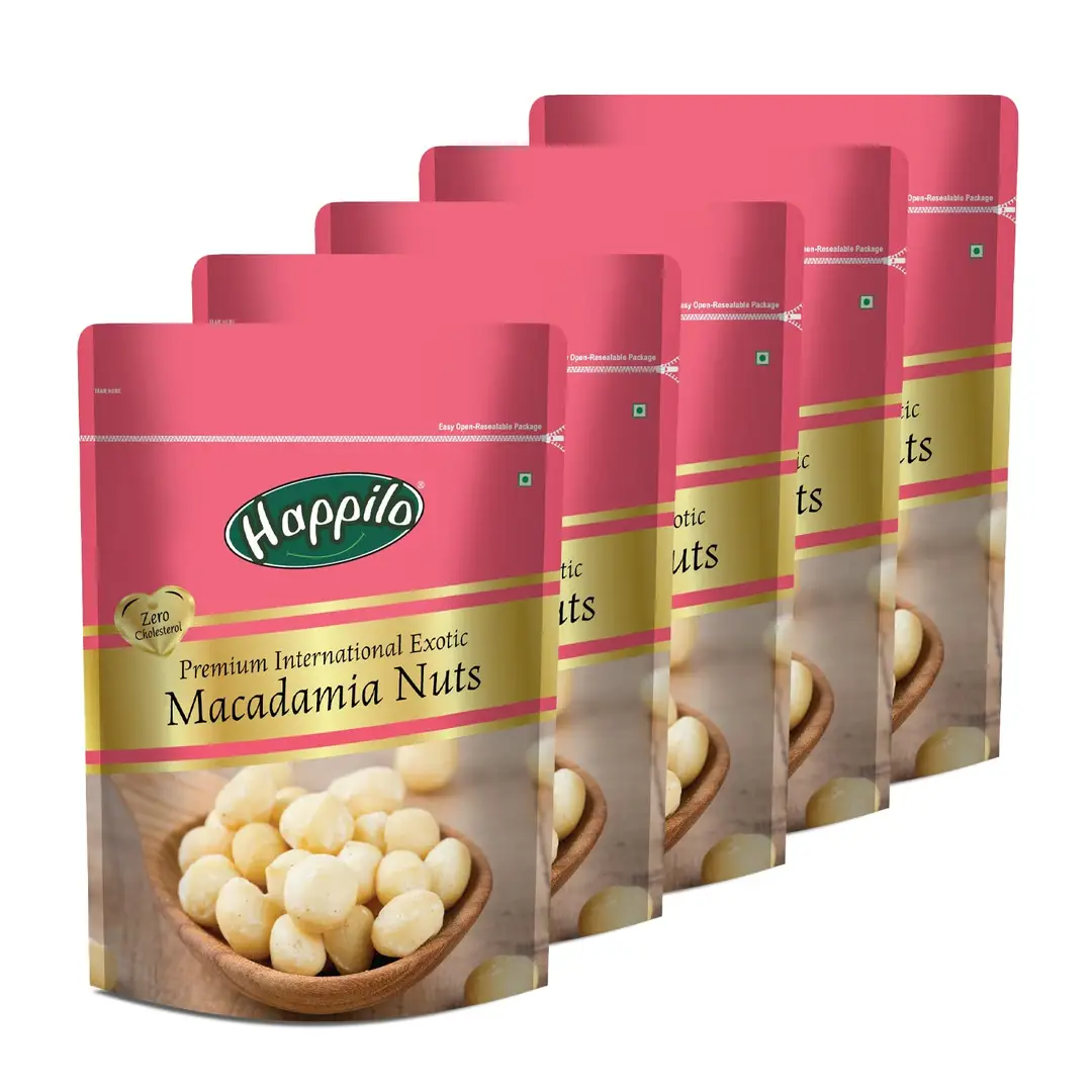 Happilo Premium International Exotic Macadamia Nuts - Pack of 5 (750 gm)